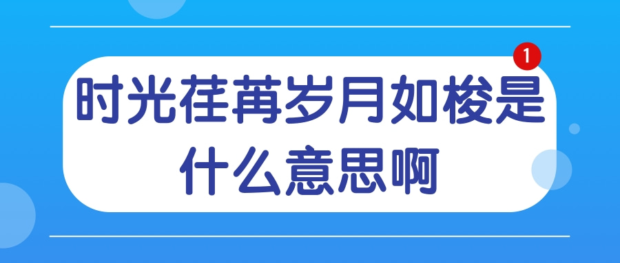 时光荏苒岁月如梭是什么意思啊