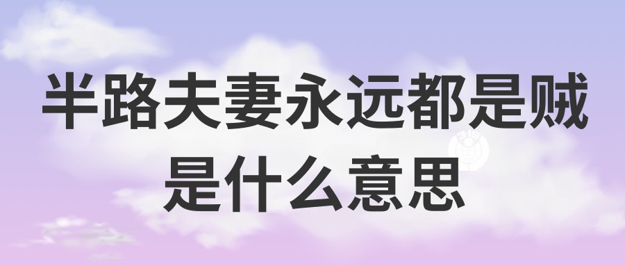 半路夫妻永远都是贼是什么意思