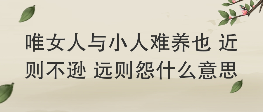 唯女人与小人难养也 近则不逊 远则怨什么意思 